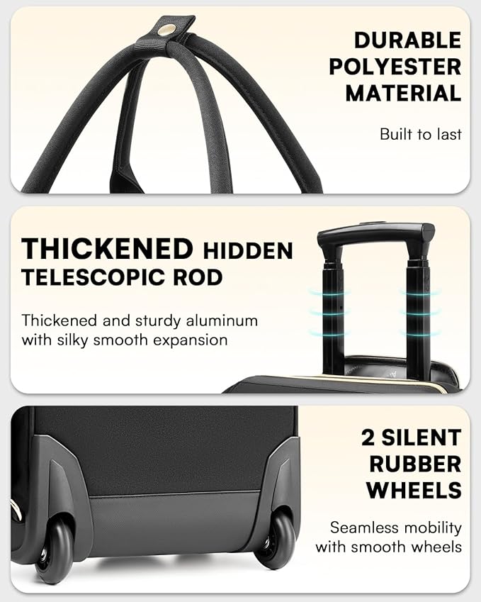 Rolling Backpack for Women, Travel Rolling Laptop Backpack with Wheels, Vertical & Horizontal Storage 2 In 1, Flip-Top Design, Water-Resistant Overnight College Underseat Carry on Luggage