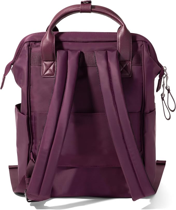 Baggallini Soho Backpack - Travel Laptop Backpack for Women - Lightweight Water-Resistant Luggage Bag, Mulberry