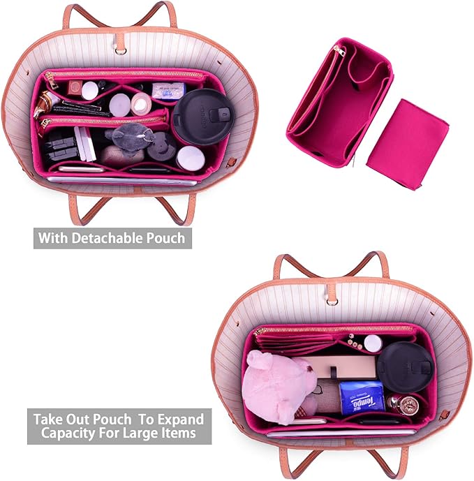 ZTUJO Purse Organizer, Felt Bag Organizer Purse Organizer Insert For Speedy, Neverfull, Graceful, Neverfull,Tote, Handbag,Shaper