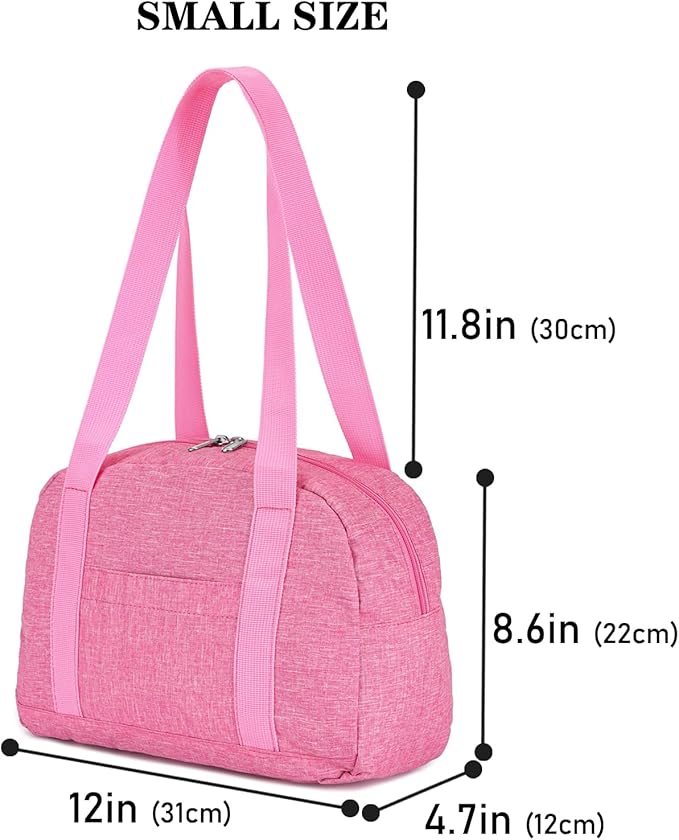Mini Gym Bag for Women Girls, 12 inch Small Gym Tote, Lightweight Small Carry On Duffle Bag for Travel Sports