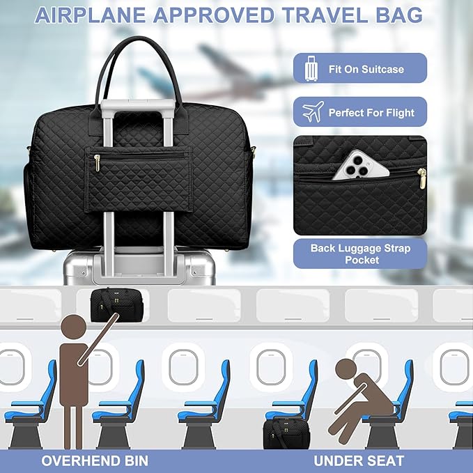 Travel Duffle Weekender Bags for Women - Weekend Bag Women with Shoe Compartment Carry On Overnight Bag with Toiletry Bag Duffel Bags Wet Pocket for Gym Hospital Bags for Labor and Delivery