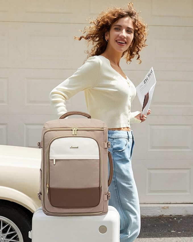 LOVEVOOK 40L Travel Backpack for Women, TSA Approved Carry On Backpack with 3 Packing Cubes, Personal Item Bag Fits 17" Laptop, Water-resistant Carry On Bag for Airplanes