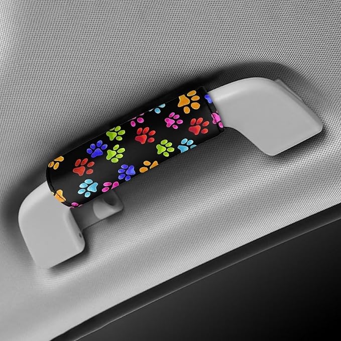 BIGCARJOB Cute Paw Luggage Handle Wrap for Suitcase,Set 2 Pcs Cartoon Paw Print Travel Accessories for Women Girls Personalized Luggage Handles Wrap Grips No-Slip Door Handle Protector Covers