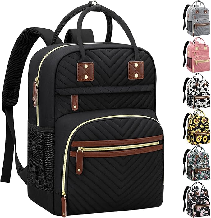 Tenot Diaper Bag Backpack for Women Large Capacity with Insulated Pockets Multifunctional Diaper Bags For Baby Girl Boy Waterproof Baby Bags For Mama Maternity Travel Bag Black