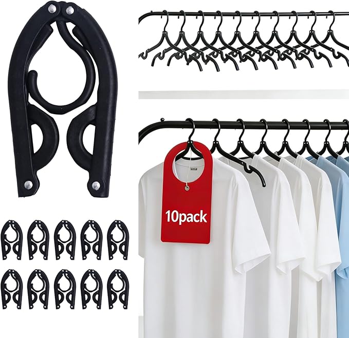 10Pcs Travel Hangers for Cruise Foldable Hangers - Portable Folding Clothes Hangers Travel Accessories Foldable Clothes Drying Rack Cruise Essentials