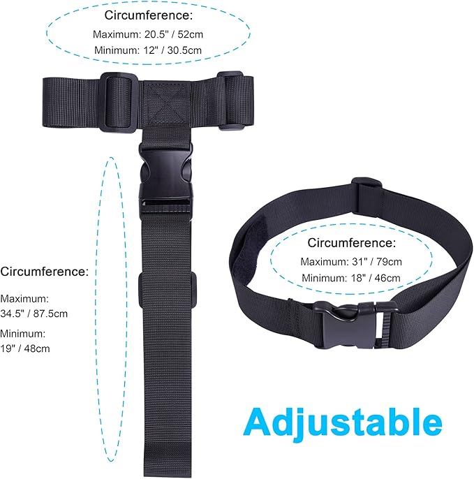 Wisdompro 2 Pcs Add a Bag Luggage Strap, Heavy Duty Adjustable Suitcase Belt Travel Attachment Travel Accessories for Connecting Your Luggage Together - Black (T-Type and Normal)