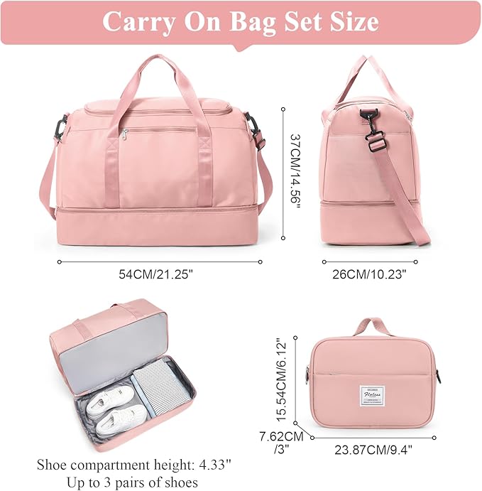 Extra Large Travel Duffle Bag,Carry on Overnight Weekend Bag with Shoes Compartment,Weekender Bags for Women for Travel Business Trips Sport Hospital