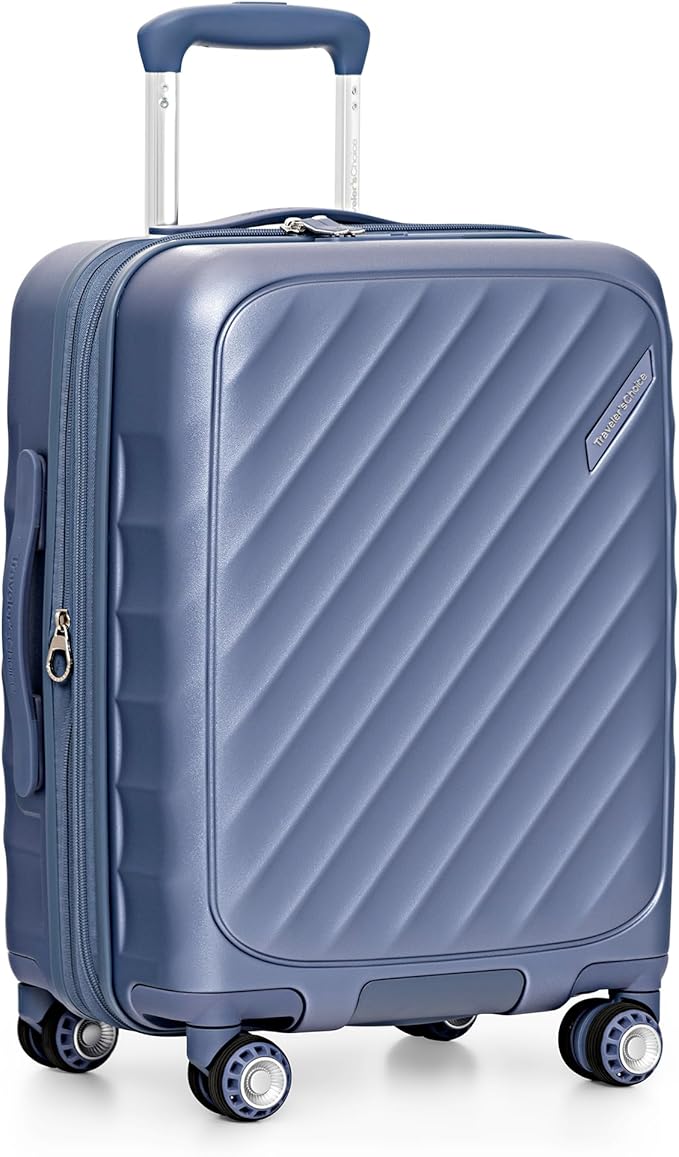 Traveler's Choice Elm 21" Carry-on Expandable Spinner Luggage Set - Matte Navy