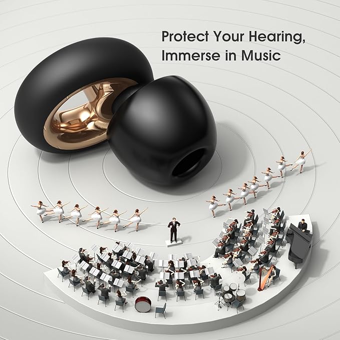 Ear Plugs for Sleeping, 45dB Noise Cancelling Ear Plugs, Reusable Silicone Earplugs for Noise Reduction with 8 Tips, Soft Earplugs for Snoring, Side Sleepers, Concerts, Travel, Work (Black)