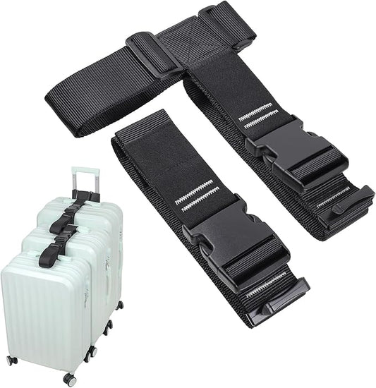Vigorport Luggage Connector, Straps for Suitcase, Add A Bag Adjustable Attachment Accessories 2" Endless for Connect Your 3 Luggage Together-2 Pack (XXLarge)