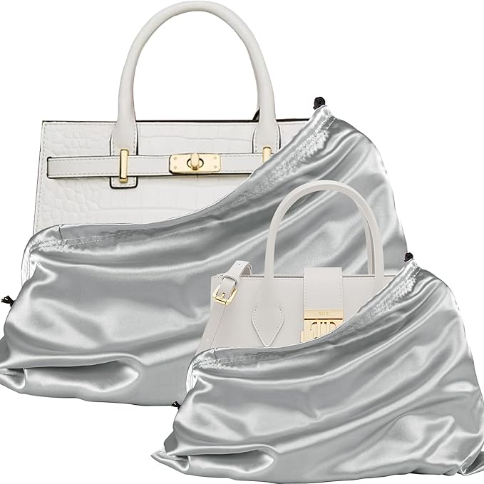 P Pothuiny 2 Pcs Satin Dust Bags for Handbags