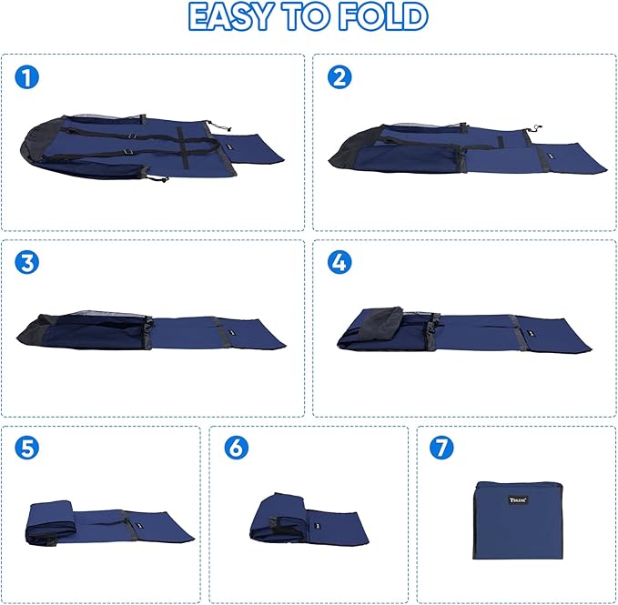 BALEINE 2PK 150L Laundry Bag Backpack, 900D Oxford Fabric Large Travel Laundry Bags with Shoulder Straps and 2 Mesh Pockets for College Dorm, Apartment, Laundromat (Navy, 150L)