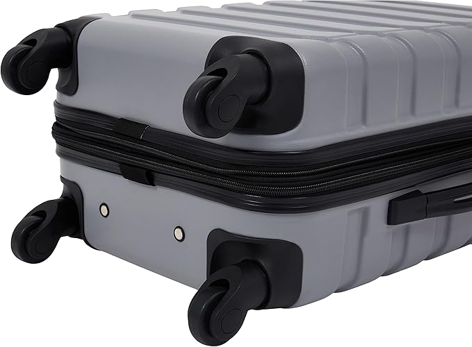 Wrangler 4 Piece Miami Luggage and Packing Cubes Set, Sharkskin