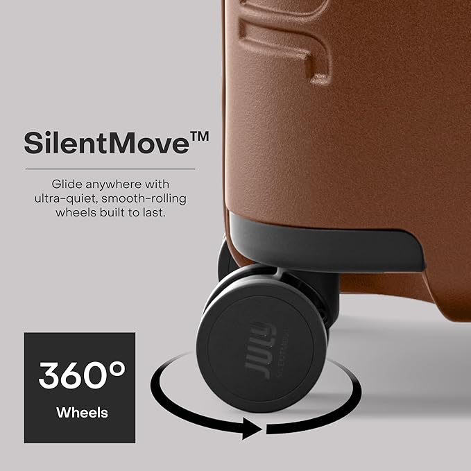 Checked Plus with CaseSafe - 28.75" Trackable TSA Lock Airline Approved Check In Luggage with Wheels, Rolling Suitcase for Men & Women - Silent Spinner Wheels, Y-Strap - Dark Brown