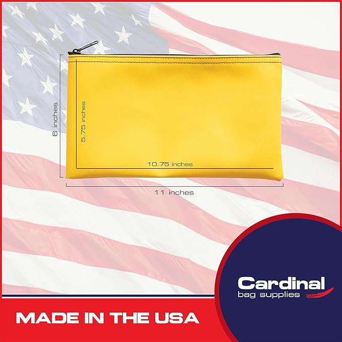 Multi-Purpose Zipper Bag, Reusable, Travel Pouch, Lightweight, Makeup Organizer, 11 x 6 Inch (Yellow)