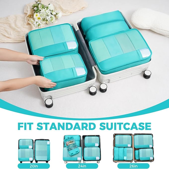 BAGAIL 9 Set Packing Cubes with Packing List Luggage Packing Organizers for Travel Accessories