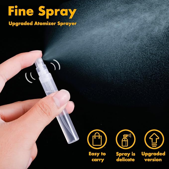 Mini Perfume Sample Bottles, 10 Pack 5 ml Plastic Small Perfume Spray Bottle, Fine Mist, Portable Perfume Travel Refillable Bottle, Upgraded atomizer sprayer for perfume, Clear
