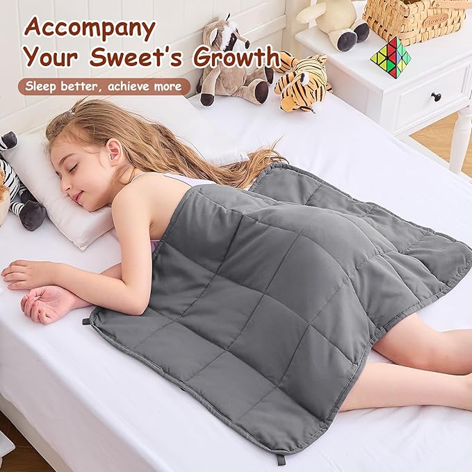 yescool Weighted Lap Pad 2 Pounds Weighted Lap Blanket, Grey Small Weighted Blanket, Weighted Throw Blanket Gifts for Travel Indoor Outdoor, 20"x30"