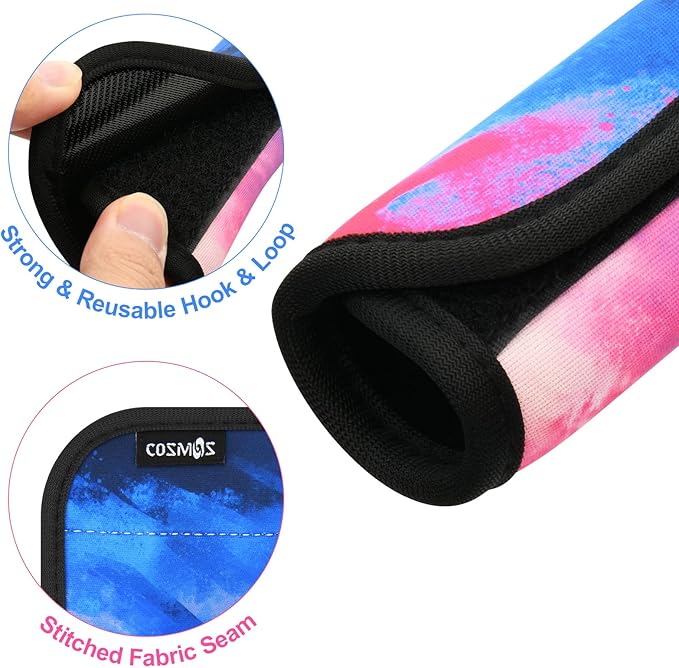 Cosmos 5 Pcs Neoprene Luggage Handle Wrap Beach Bag Tote Handle Grip Luggage Identifier Detachable Handle Covers for Travel Bag Luggage Suitcase Beach Tote Bag (Paint Pattern (5 Pcs - Large))