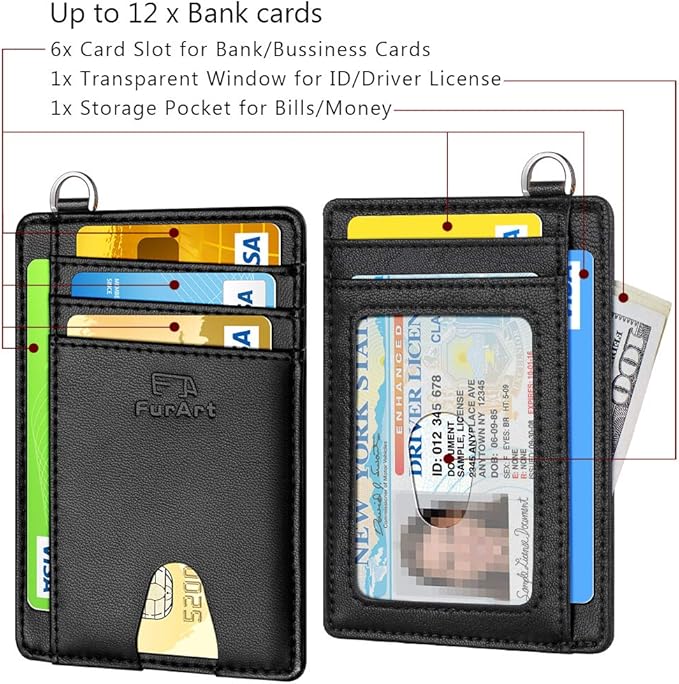 FurArt Slim Minimalist Wallet, Front Pocket Wallets, RFID Blocking, Credit Card Holder for Men
