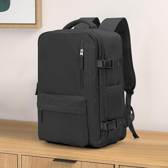 Carry On Backpack for Women, Large Travel Backpack Flight Approved, Waterproof 14 Inch Laptop Backpack Business Work Backpacks Men Mochila De Viaje, Black