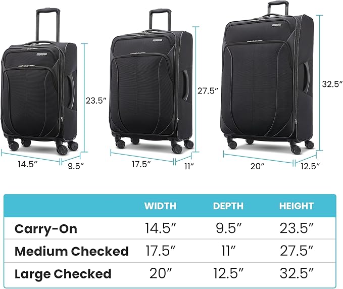 American Tourister 4 KIX 2.0 Expandable Softside Luggage with Spinner Wheels, 20 SPINNER, PURPLE ORCHID
