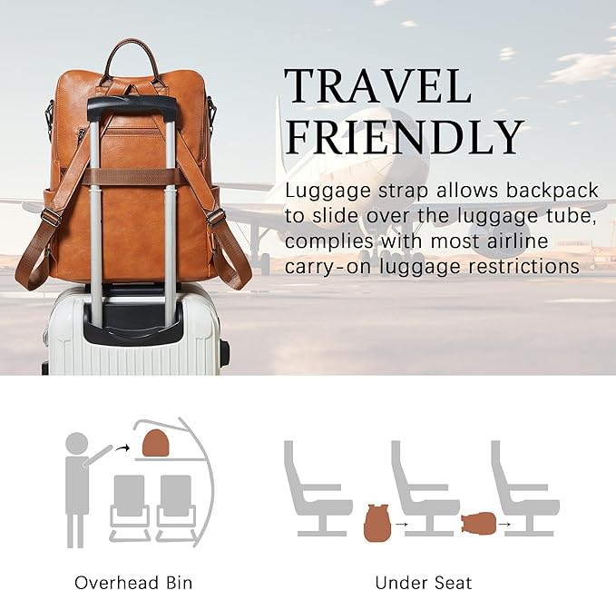 Shrrie Vegan Leather Laptop Backpack for Women 15.6 inch Work Backpack Fashion Travel Backpack Purse for Business College