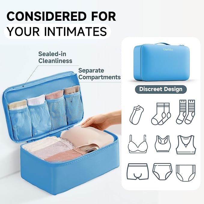 11 Set Packing Cubes for Travel, Gifts for Women Mom Kids, TSA Approved Bags for Makeup, Cosmetic,Toiletry, Suitcase Organizers for Checked Luggage, Cruise Essentials, Airplane Accessories, Azure Blue
