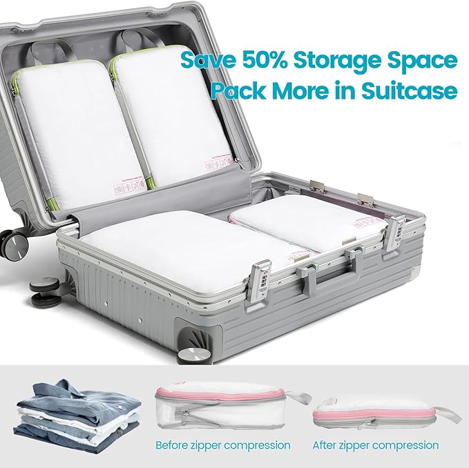 Cambond Compression Packing Cubes for Travel Women - Lightweight Luggage Organizers Bag Packing Cubes for Carry on Suitcases