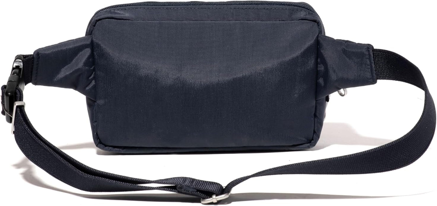 Baggallini Securtex Anti-theft Belt Bag 8.8"x5.5" Crossbody Fanny Pack for Women RFID Wallet Locking Zipper Travel Purse