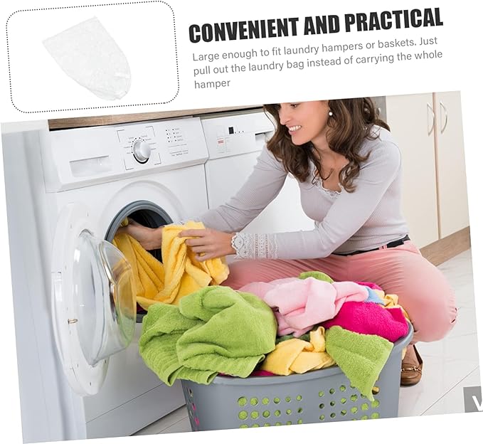 Mesh Laundry Bags with Drawstring - 12"x18" Clear Breathable Mesh Storage Bags for Clothes, Delicates & Travel Essentials - Small White Bags for Organizing Underwear, Socks, Baby Clothes