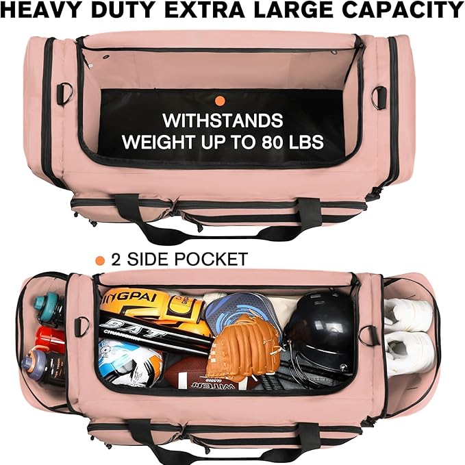 Goloni 130L Heavy Duty Large Duffle Equipment Bag,Catchers Gear Bag with Shoe Compartment,Baseball Duffle Bag