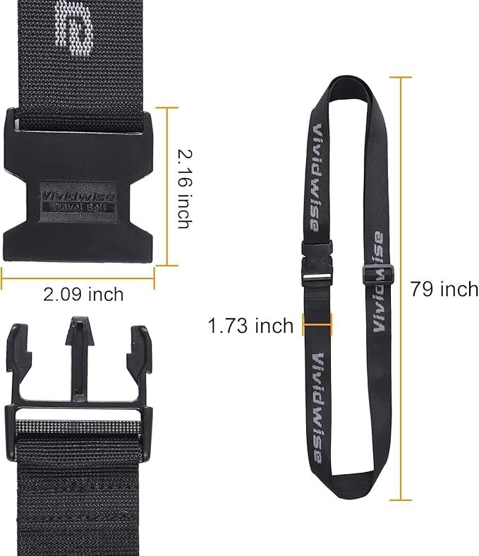 Luggage Straps, Stretchable Luggage Connector Straps for Suitcases, Quick Release Buckle Add A Bag Adjustable Attachment Accessories Belts (Black, 1.73" W)