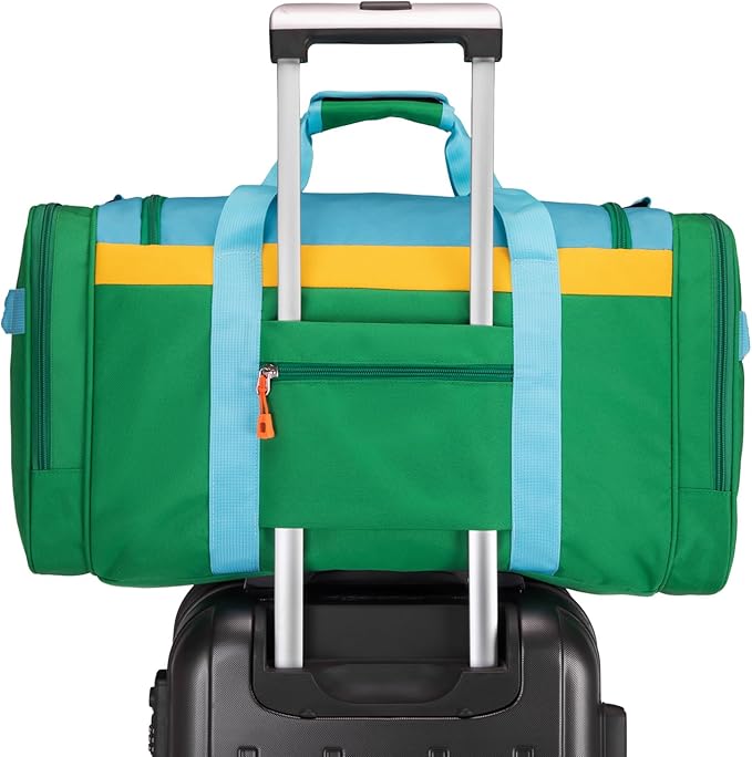 HawLander Large Kids Duffle Bag for Travel, Overnight, or Weekender, 22" inch (Green Yellow)