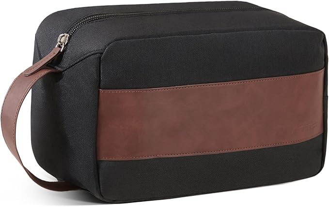 Vorspack Travel Toiletry Bag - Large Toiletry Bag for Men, Water Resistant Skincare Bag, Travel Bag for Toiletries - Black