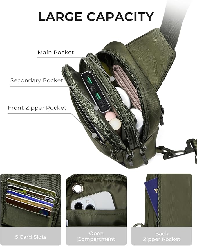 CHOLISS Small Sling Bag for Women and Men, Crossbody Bags Trendy Fanny Packs Chest Bag with Extended Strap