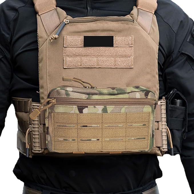 Tactical Molle Admin Pouch, Multi-Purpose Laser-Cut EDC Military Tool Pouch Bag Utility Hygiene Bag for Outdoor, Hunting, Traveling, Hiking