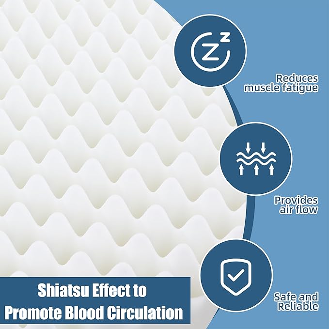 BALAPET Recliner Cushions for Long Sitting, Egg Crate Foam Recliner Cushion for Elderly Reduces Muscle Fatigue and Provides Air Flow, Extra Large Non-Slip Seat Cushion with Back Support(20*20*4in)