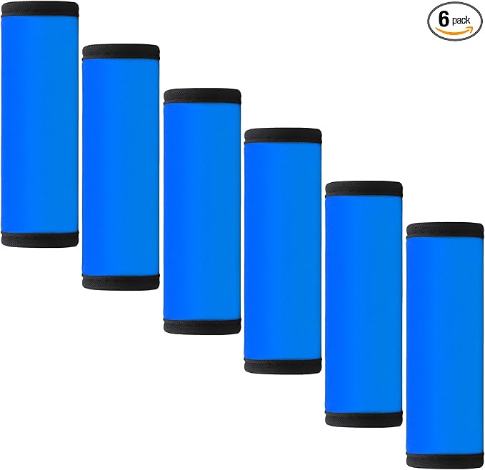 Luggage Handle Wrap 6 Pack-Neoprene Luggage Handle Wraps for Suitcase/Beach Bag/Backpacks Bright Suitcase Identifiers Travel Accessories for Airplane (SkyBlue)