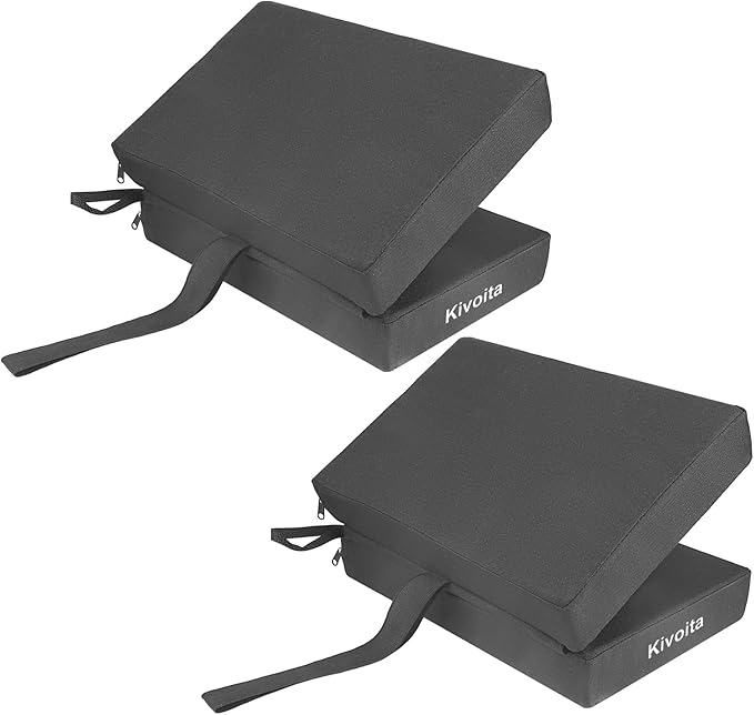 Multi-Functional Stadium Seat Cushions 2 Pack, Waterproof Oxford Filled with High Resilence Sponge, for Any Outdoor Events Use (Grey - Foldable)