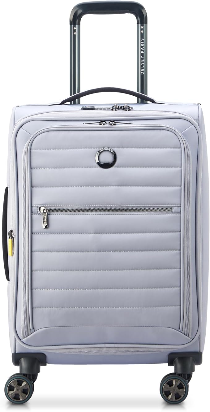 DELSEY PARIS Cruise 3.0 Softside Expandable Luggage with Spinner Wheels, Platinum, Carry On 20 Inch