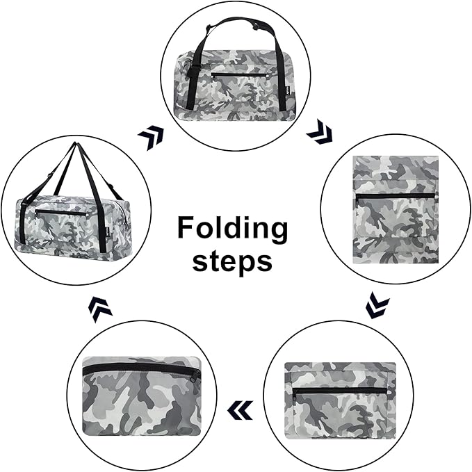 HOLYLUCK Foldable Travel Duffel Bag For Women & Men Luggage Great for Gym (arctic camo)