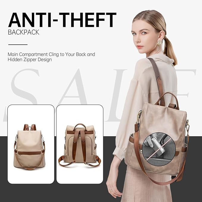 CHERUTY Women Backpack Purse PU Leather Anti-theft Casual Shoulder Bag Fashion Ladies Satchel Bags