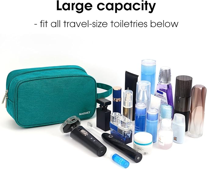 Narwey Travel Toiletry Bag for Women Traveling Dopp Kit Men Travel Bag for Toiletries Cosmetic Bag Makeup Bag Medicine Bag for Traveling