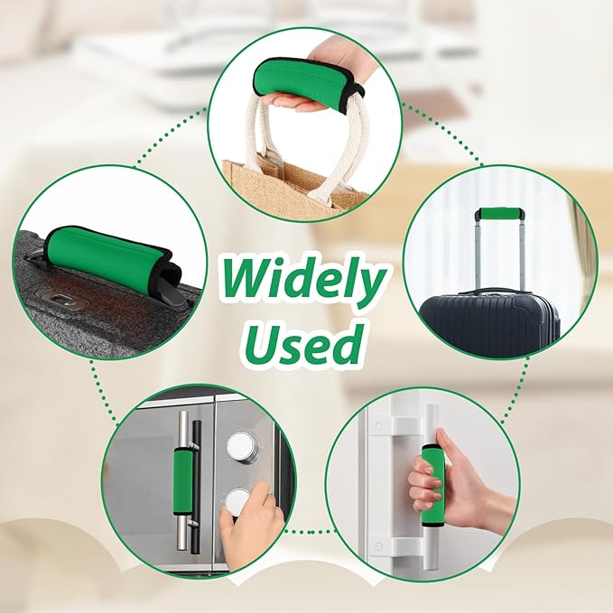 2 Pack Luggage Handle Wraps for Suitcase Bright Color Luggage Handle Covers Suitcase Tags identifiers Travel Accessories for Airplane/Flying (Green)