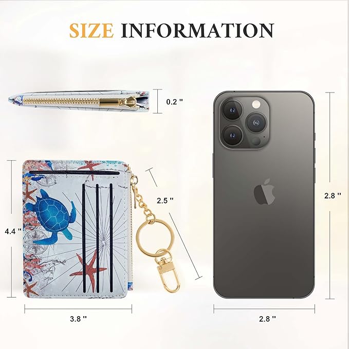 Sodsay Card Case Slim Front Pocket Wallet for Women Credit Card Holder with Keychain | Slim, Front Pocket, Credit Card Holder, with Keychain