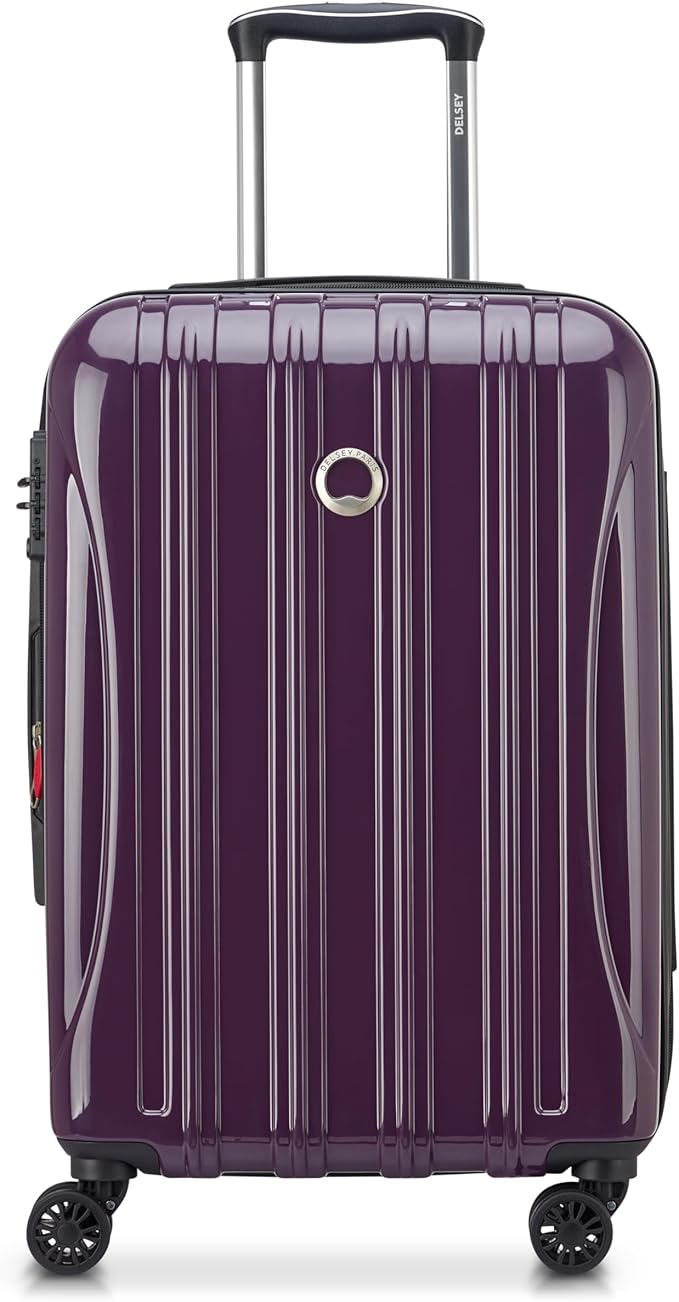 DELSEY PARIS Helium Aero Hardside Expandable Luggage with Spinner Wheels, Plum, 2-Piece Set (21/28)
