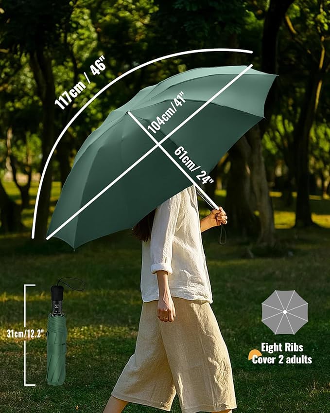 Travel Compact Umbrella Windproof - Portable Automatic for Rain, Folding Umbrella for Men and Women, Portable 210T Fabric