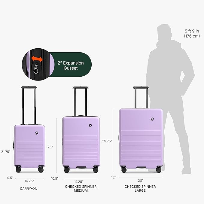 Traveler's Choice Markham Hardside Expandable Luggage with Hinomoto Spinner Wheels, 30-Inch Large, Purple