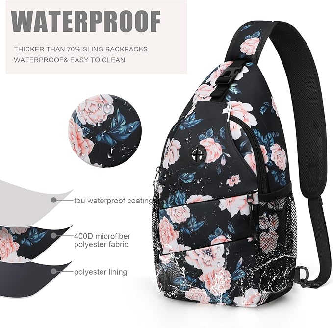 Crossbody Bags for Women Men Trendy Sling Bag Backpack Casual Chest Bag with Convertible Shoulder Strap